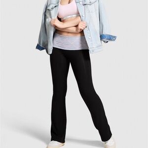 PINK All-Day Cotton Foldover Flare Leggings